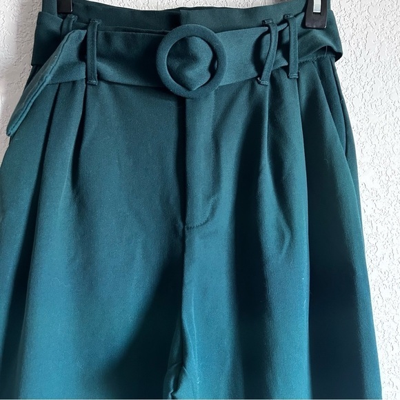 Trafaluc Collection Zara High Waist Belted Pants Green - Picture 5 of 12